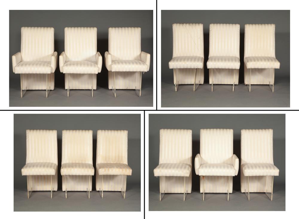 Twelve Vladimir Kagan Upholstered Acrylic Base Clos (1 of 9)