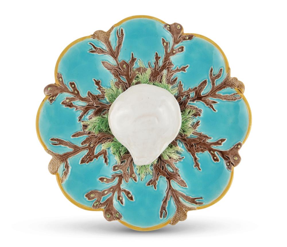 George Jones Majolica Turquoise-Ground Eight-Pocket (1 of 6)