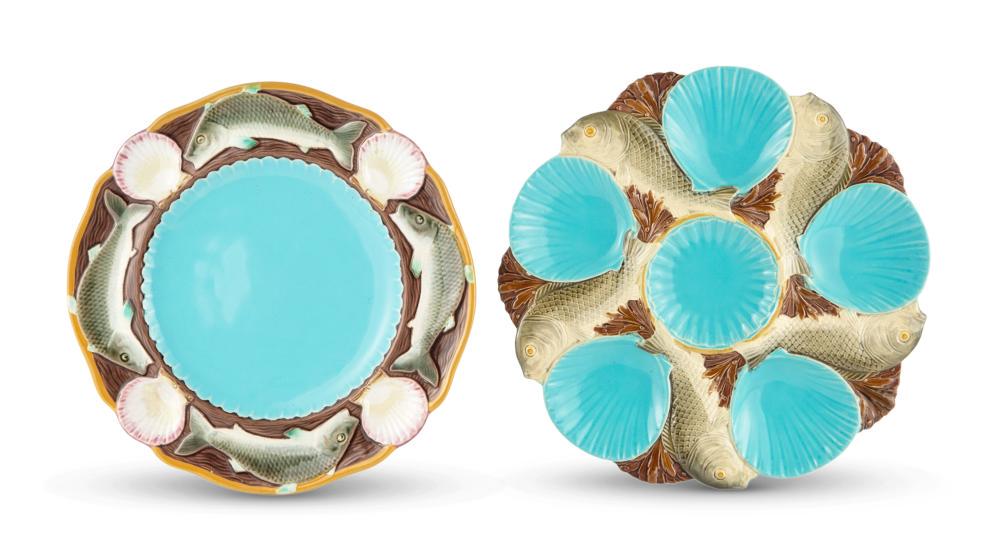 Mintons Majolica Fish and Shell Seafood Plate; Together (1 of 6)