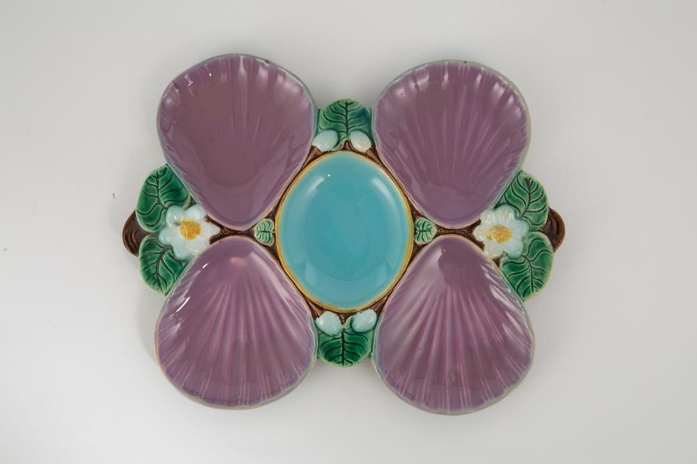 Joseph Holdcroft Majolica Pink-Ground Shell and Pond (1 of 5)