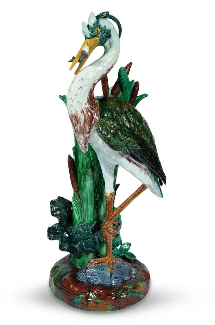 Joseph Holdcroft Majolica Heron Large Umbrella or Stick (1 of 10)