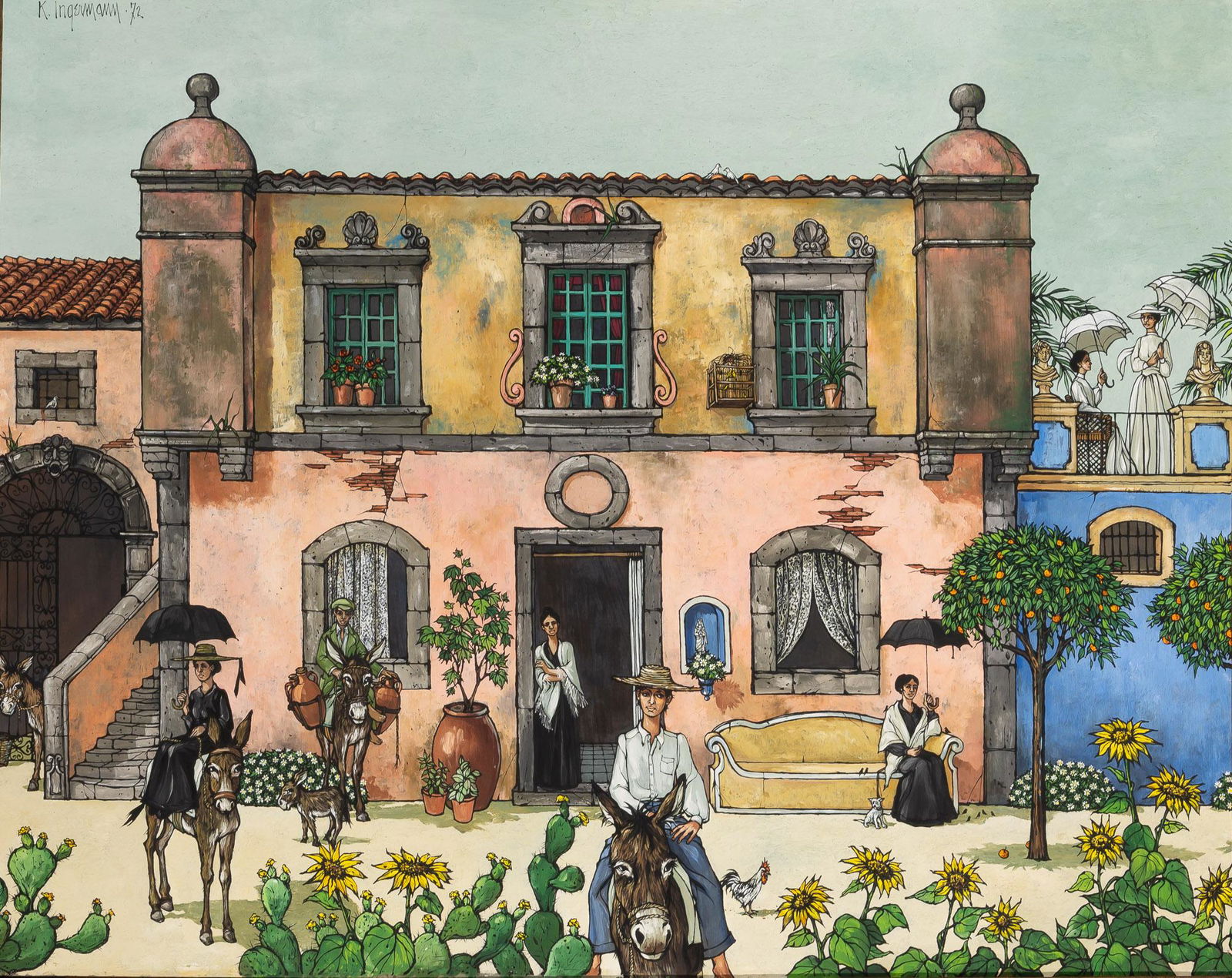 Keith Ingermann American, 1929-2012 Mexican Scene, 1972 (1 of 3)