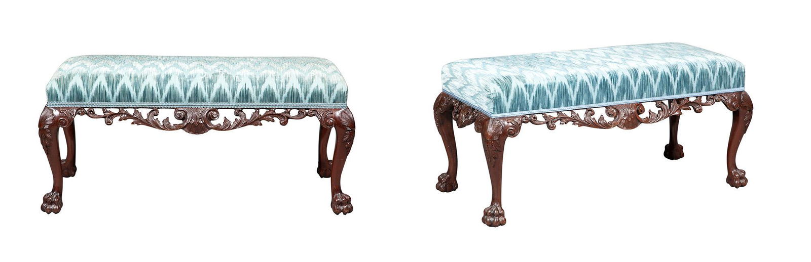 Pair of George II Style Blue Velvet-Upholstered (1 of 7)