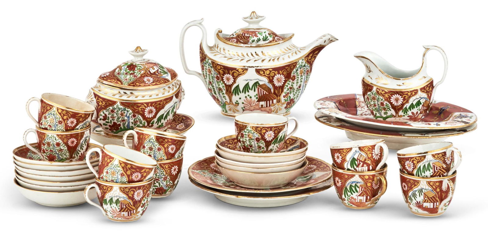 English Porcelain Tea Service; Together with a Pair of (1 of 4)