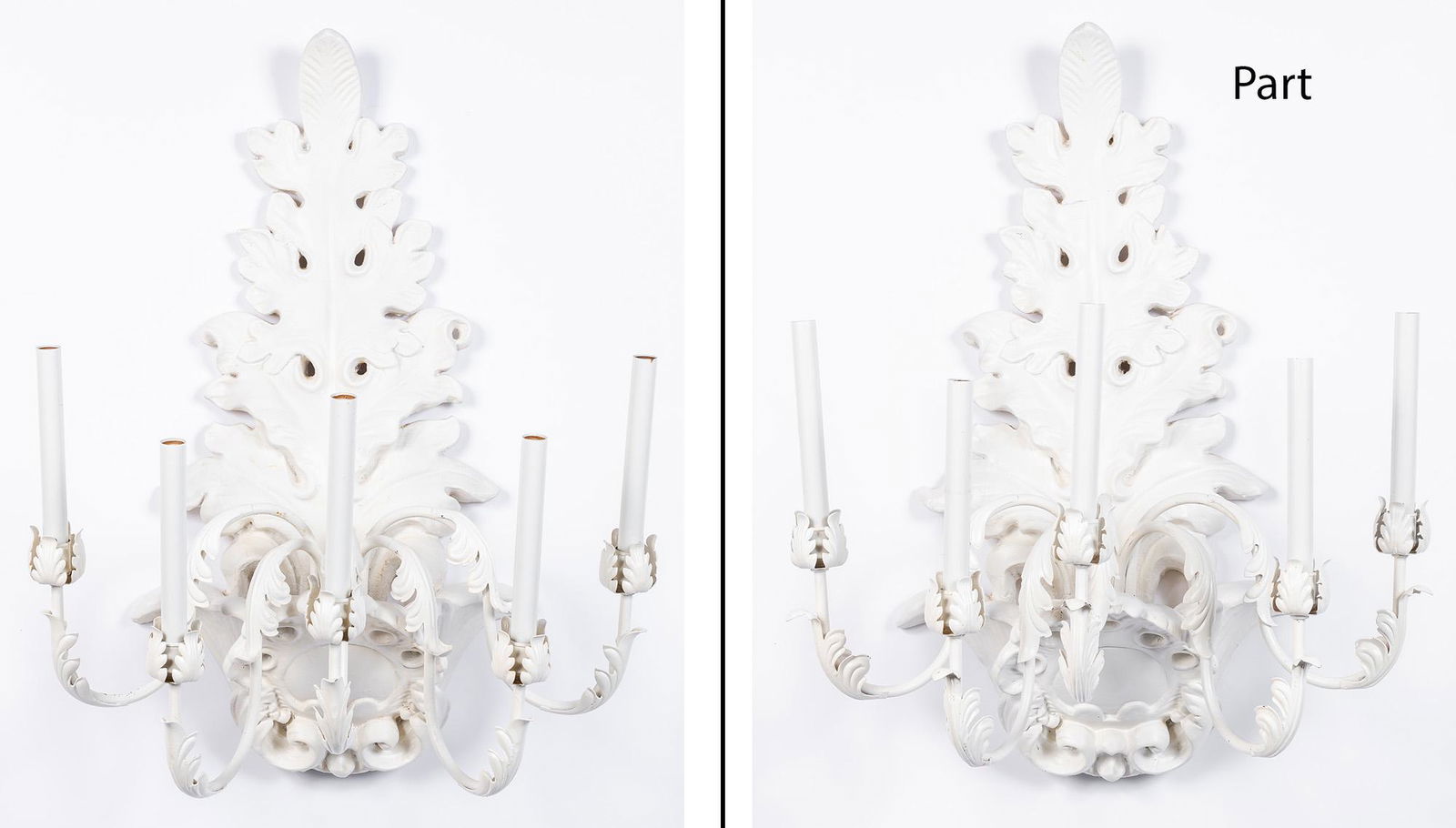 Set of Four Vintage White-Painted Five-Light Molded (1 of 6)