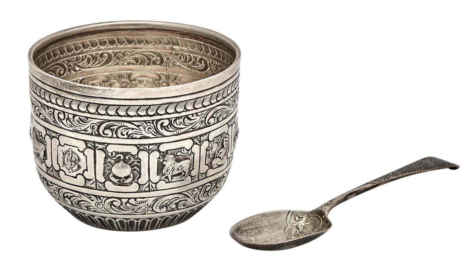 Victorian Sterling Silver Cased Zodiac Pattern Child's (1 of 3)