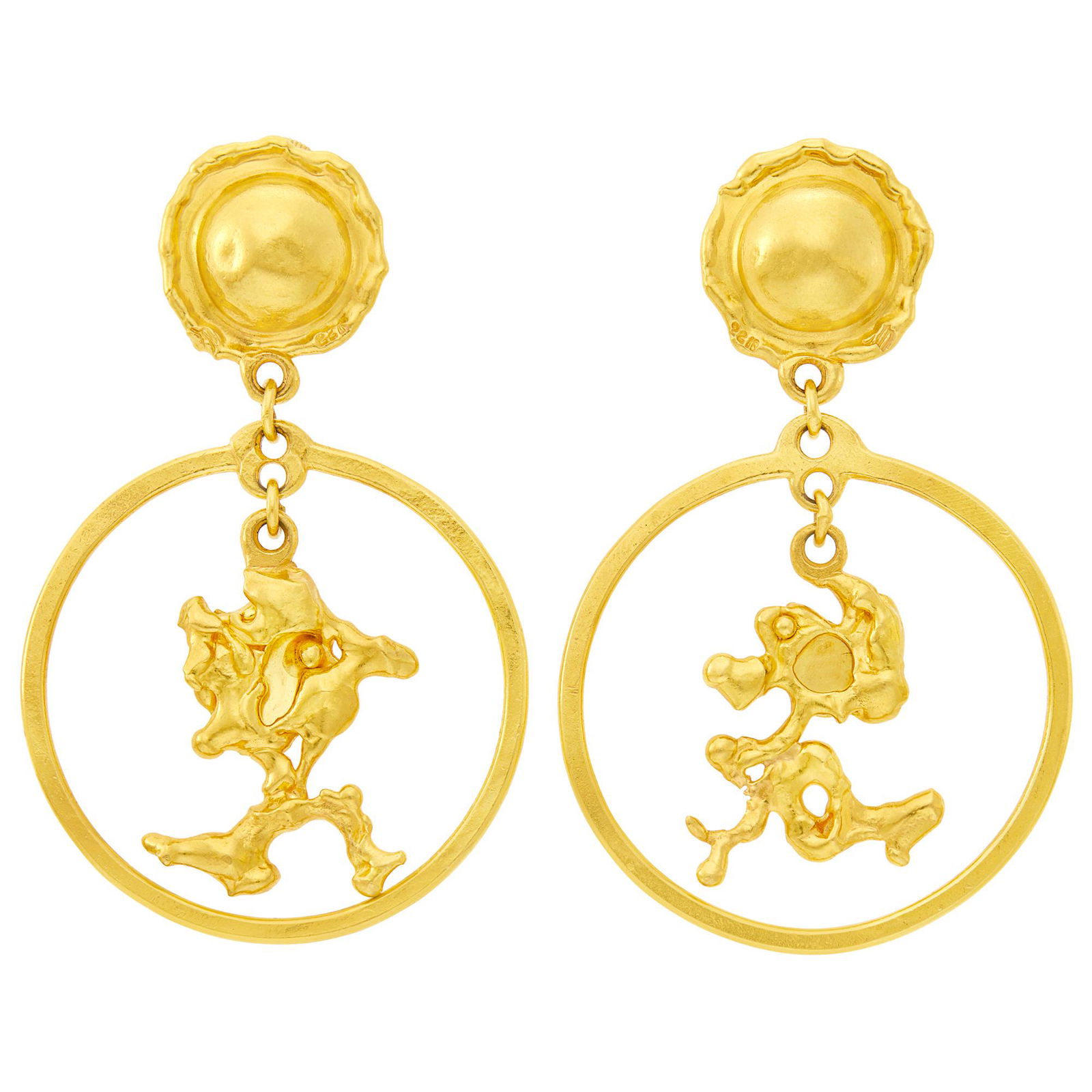 Jean Mahie Pair of High Karat Gold 'Charming Monster' (1 of 3)