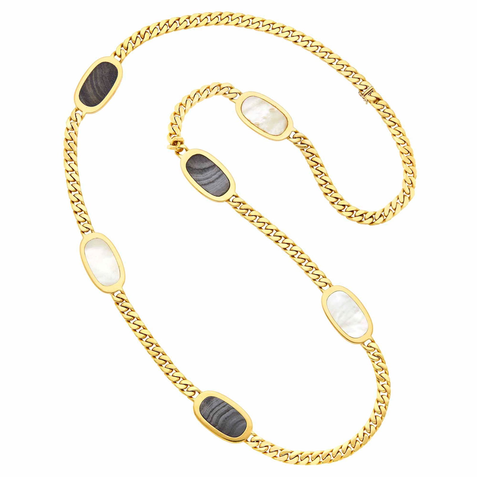 Bulgari Long Gold, Banded Agate and Mother-of-Pearl (1 of 6)