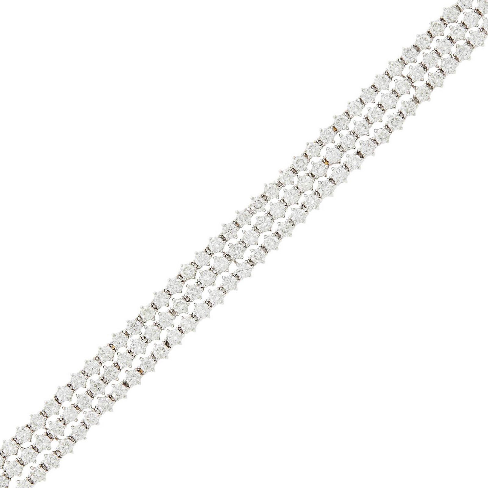Triple Strand White Gold and Diamond Bracelet (1 of 3)