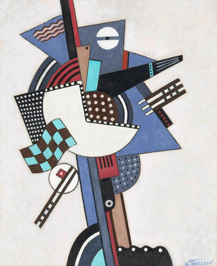 Georges Terzian French, b. 1939 Untitled, 1996: Georges Terzian French, b. 1939 Untitled, 1996 Signed G. Terzian (lr); monogramed and dated Avril 96 on the reverse and Signed again G. TERZIAN on the center stretcher bar Oil on canvas 24 x 19 3/4 in