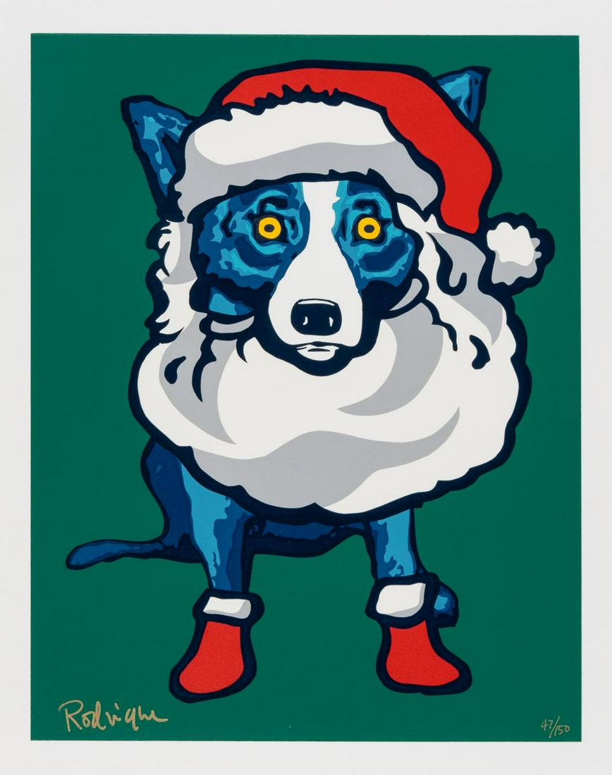George Rodrigue HO HO HO Color screenprint, unframed (1 of 3)