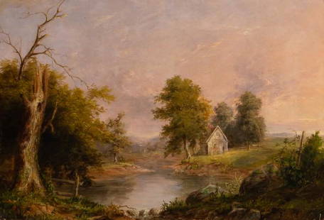 William Sanford Mason: William Sanford Mason American, 1824-1864 Cottage, 1847 Signed W S Mason and dated 1847 (lr) Oil on canvas 14 x 19 7/8 inches (35.6 x 50.5 cm) C