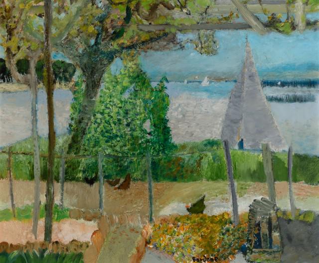 Guy Bardone: Guy Bardone French, 1927-2015 Voile a Piquey, 1965 Signed Bardone (lc); signed G. Bardone, dated 65. and inscribed as titled on the stretcher Oil on canvas 18 1/8 x 21 5/8 inches (46 x 54.9 cm) Proven