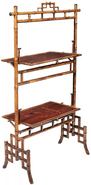 Bamboo and Red Lacquer Chinoiserie Gilt Decorated (1 of 5)