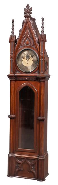 Gothic Revival Mahogany Tall Case Clock (1 of 5)