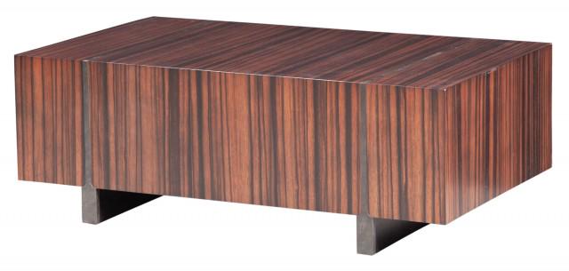 Holly Hunt Faux Rosewood and Patinated Bronze Low Table: Holly Hunt Faux Rosewood and Patinated Bronze Low Table Height 14 1/2 inches, width 41 inches, depth 23 3/4 inches. C