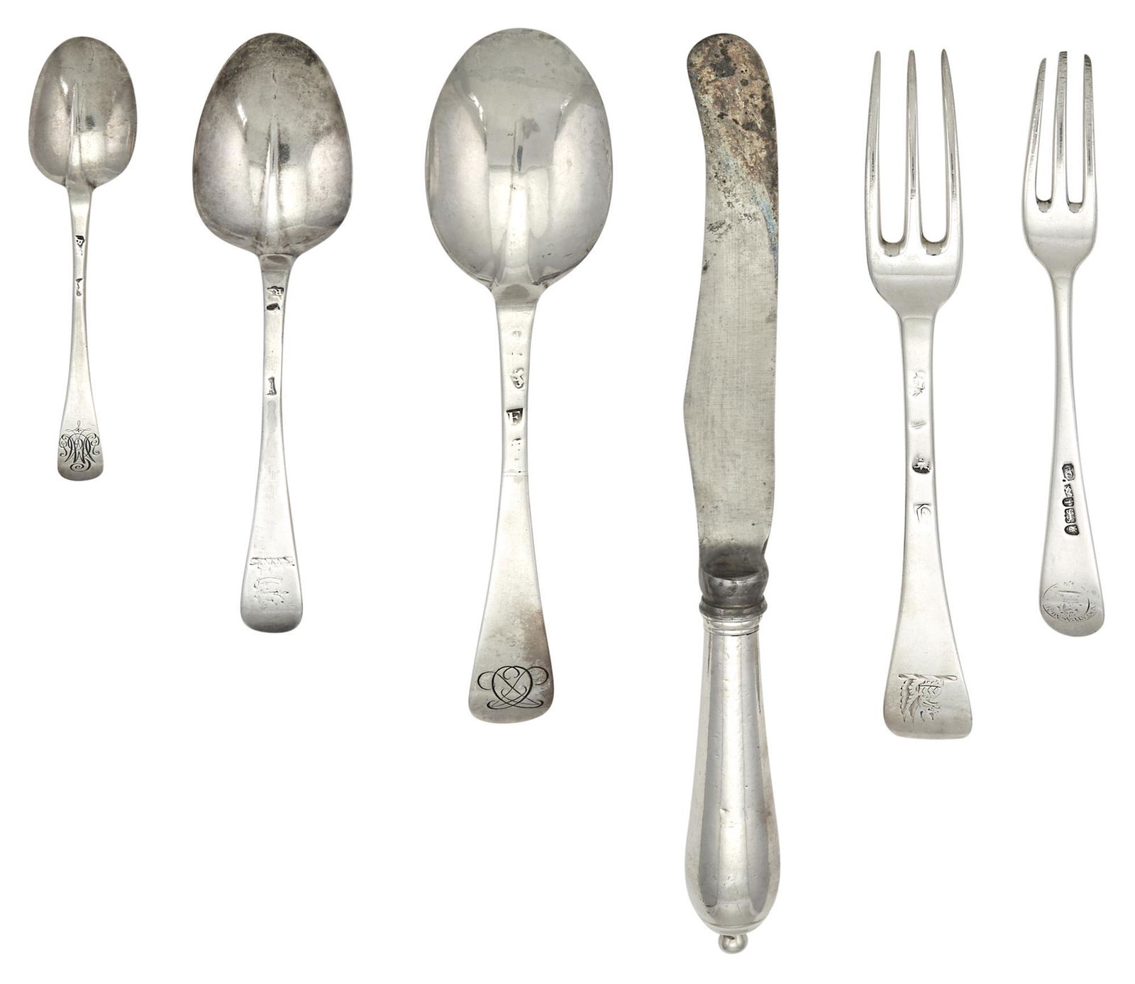 Georgian Sterling Silver Flatware Service (1 of 4)