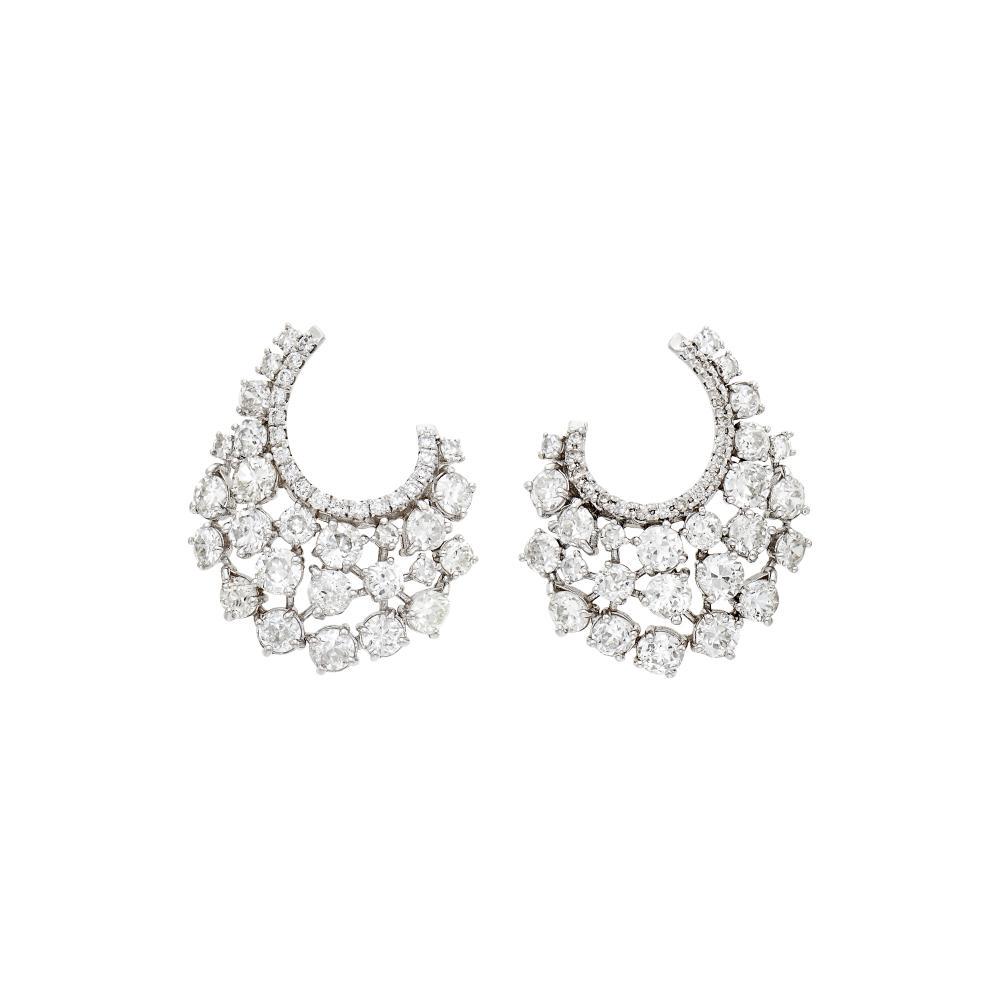 Pair of White Gold and Diamond Earrings (1 of 3)