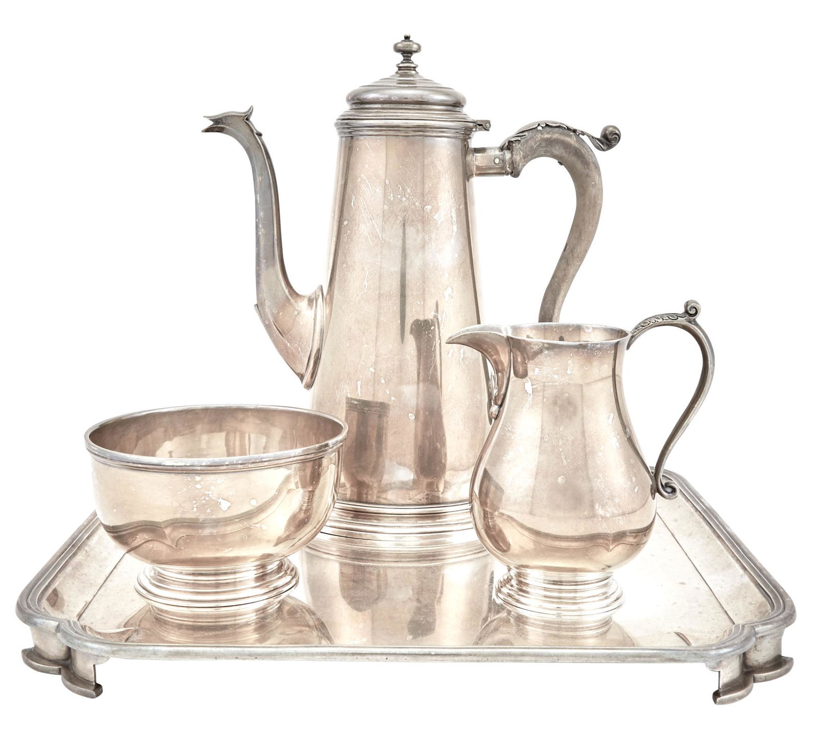 Elizabeth II Sterling Silver Coffee Service on Tray (0182) on Feb 16