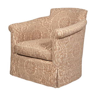 Fortuny Upholstered Club Chair: Fortuny Upholstered Club Chair Height 32 3/4 inches, width 31 1/4 inches, depth 29 inches. C