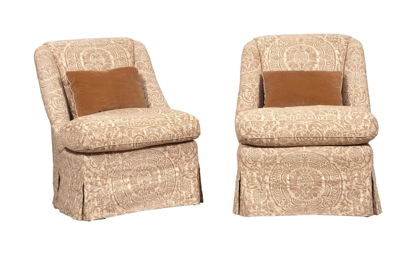 Pair of Fortuny Upholstered Slipper Chairs (1 of 5)