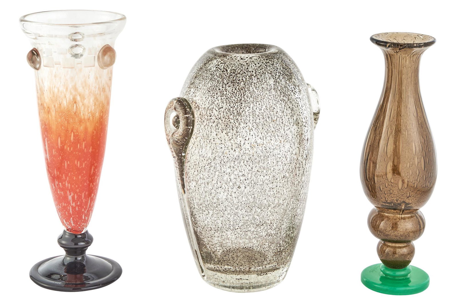 Three Schneider Art Deco Glass Vases (1 of 7)