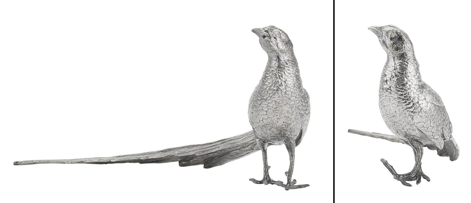 Pair of Silver Plated Pheasants (1 of 8)