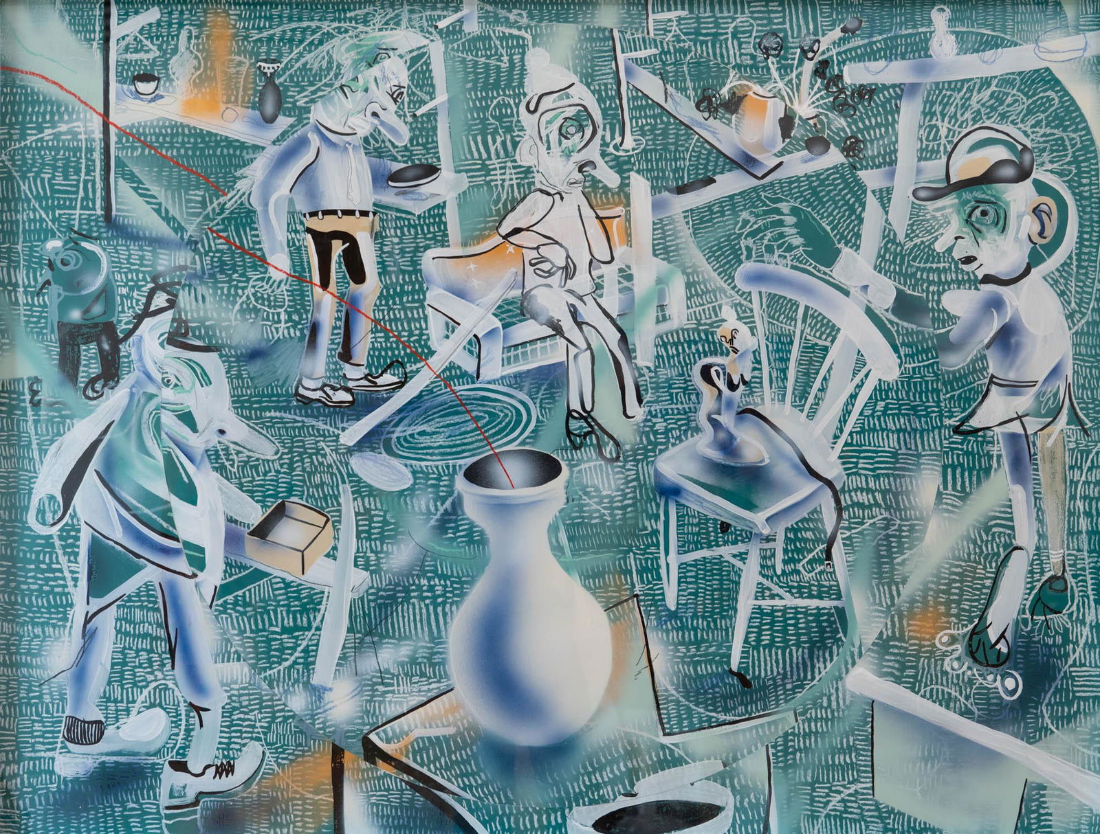 Clayton Brothers American, 20th Century 5% Off, 2014: Clayton Brothers American, 20th Century 5% Off, 2014 Signed and dated Clayton Brothers/2014/C. Clayton/R. Clayton and inscribed as titled on the reverse Acrylic, graphite, aerosol paint and mixed medi