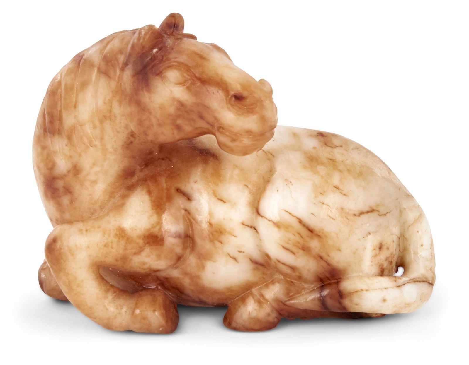 A Chinese Mottled Jade Carving of a Horse (1 of 4)