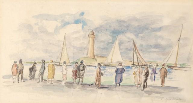 Henri Lebasque French, 1865-1937 Figures Observing a Regatta (1 of 3)