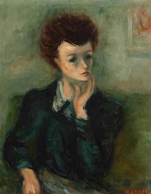 Jacques Zucker Polish/American, 1900-1981 Portrait of a Lady: Jacques Zucker Polish/American, 1900-1981 Portrait of a Lady Signed J. Zucker (lr) Oil on canvas 16 1/4 x 13 1/8 inches (41.3 x 33.3 cm) C