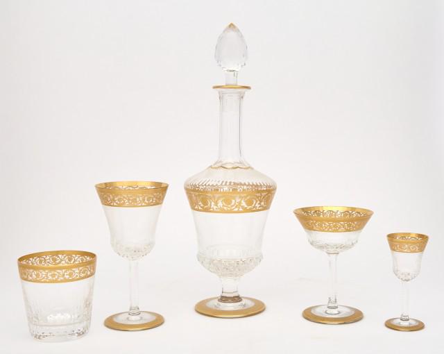 St. Louis Thistle Pattern Glass Stemware Service (1 of 3)