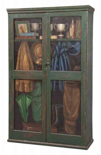 Trompe L'Oeil Painted Pine Cabinet (1 of 6)