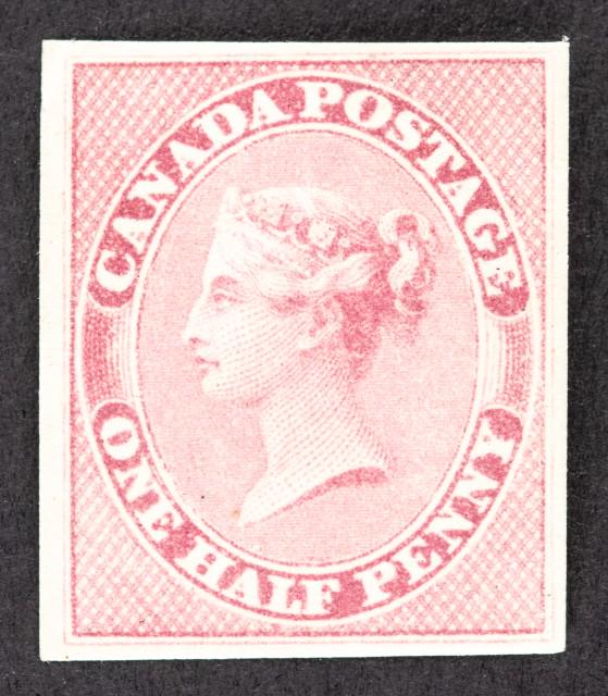 Canada 1857 Imperforate 1/2 Pence Rose Never Hinged Scott 8 $1,100+ (1 of 2)