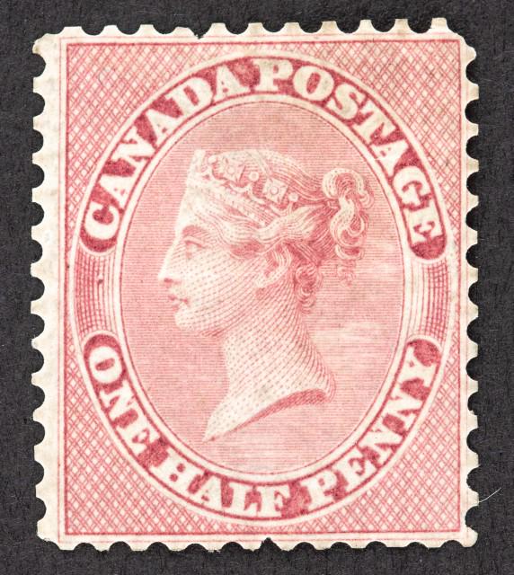 Canada 1858-59 Wove Paper 1/2 Pence Rose Unused Scott 11 $4,250 (1 of 2)