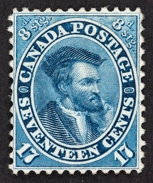 Canada 1859 17 Cent Blue Unused Scott 19 $1,250 (1 of 2)