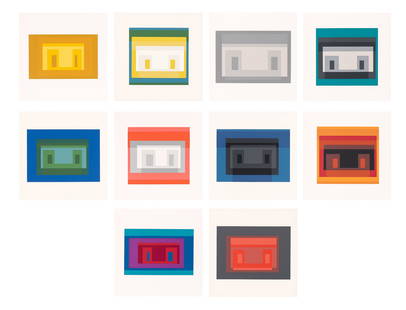 Josef Albers VARIANTS (DANILOWITZ 173) Complete set of ten color screenprints, six in original: Josef Albers (1888-1976) VARIANTS (DANILOWITZ 173) Complete set of ten color screenprints, 1967, on Rives BFK paper, the justification numbered 263/300, from the unsigned edition of 100, printed