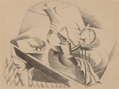 Alexander Archipenko STILL LIFE (STILLEBEN) (KARSHAN 28) Lithograph, from Die Schaffenden, framed: Alexander Archipenko (1887-1964) STILL LIFE (STILLEBEN) (KARSHAN 28) Lithograph, 1922, on Bütten paper, signed in pencil, edition of 100, from Die Schaffenden, published by Gustav Kiepenheuer, We