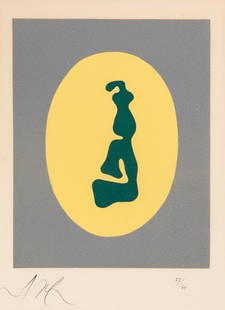 Jean (Hans) Arp LE SOLEIL RECERCLÉ (ARNTZ 259) Color woodcut, framed: Jean (Hans) Arp (1886-1966) LE SOLEIL RECERCLÉ (ARNTZ 259) Color woodcut, 1966, on wove paper, signed and numbered 27/60 in pencil, published by Louis Broder, Paris, with full margins,