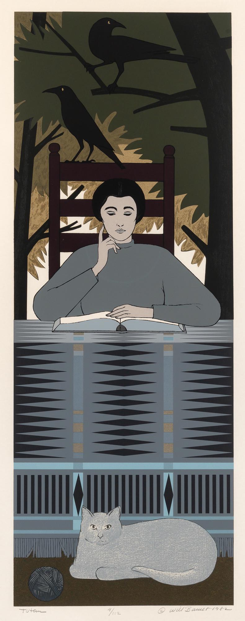 Will Barnet TOTEM (SZOKE 182) Color screenprint, framed: Will Barnet (1911-2012) TOTEM (SZOKE 182) Color screenprint, 1982, on Arches wove paper, signed, dated, titled and numbered 4/112 in pencil, printed by Charles Cardinale Serigraph Fine Creations Inc.