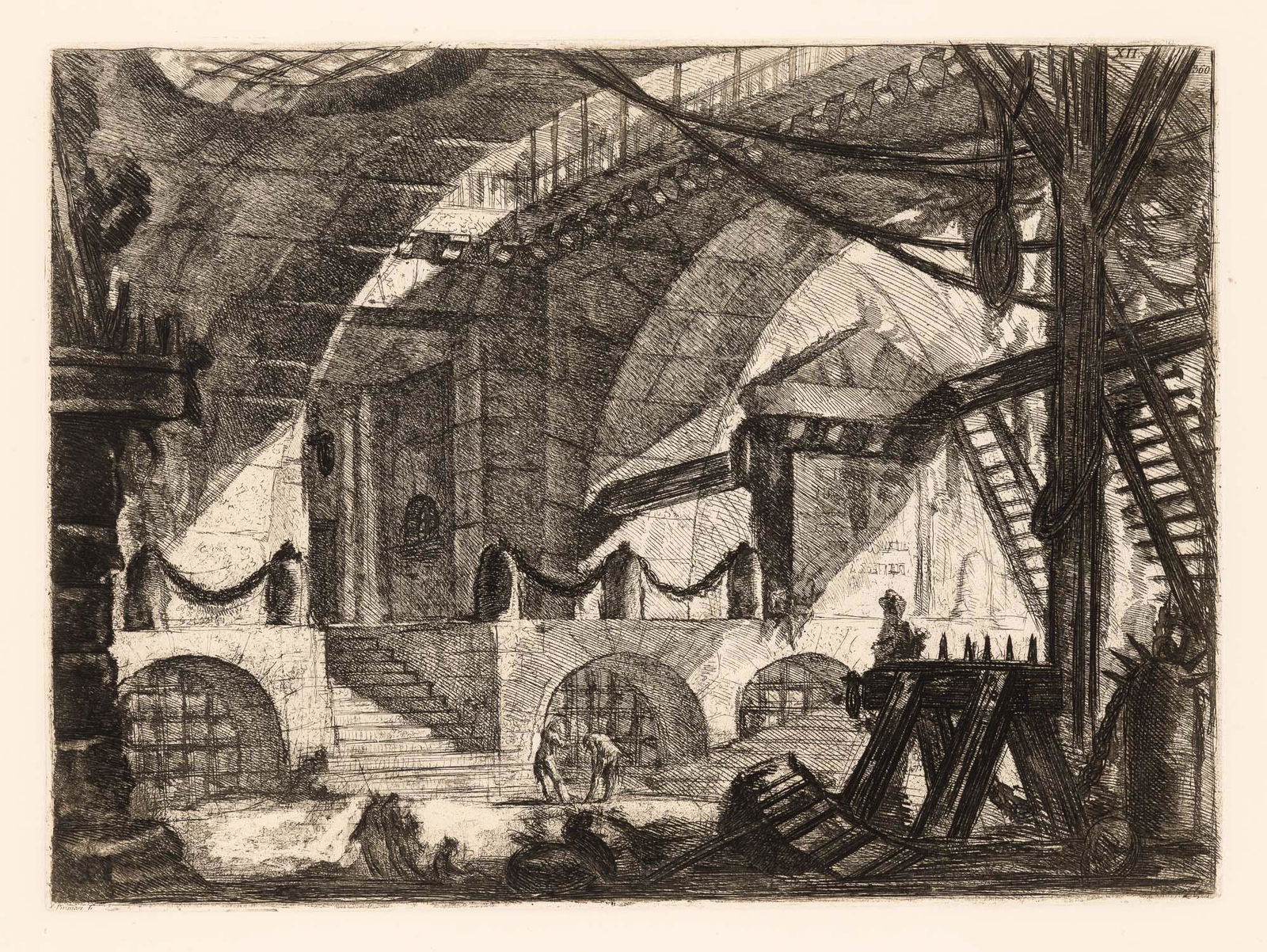 Giovanni Battista Piranesi THE SAWHORSE (HIND 8; FOCILLON 31; ROBINSON 34; WILTON-ELY 37) Etching (1 of 2)