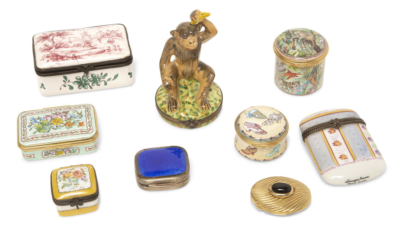 Group of Nine Snuff and Pill Boxes (1 of 11)