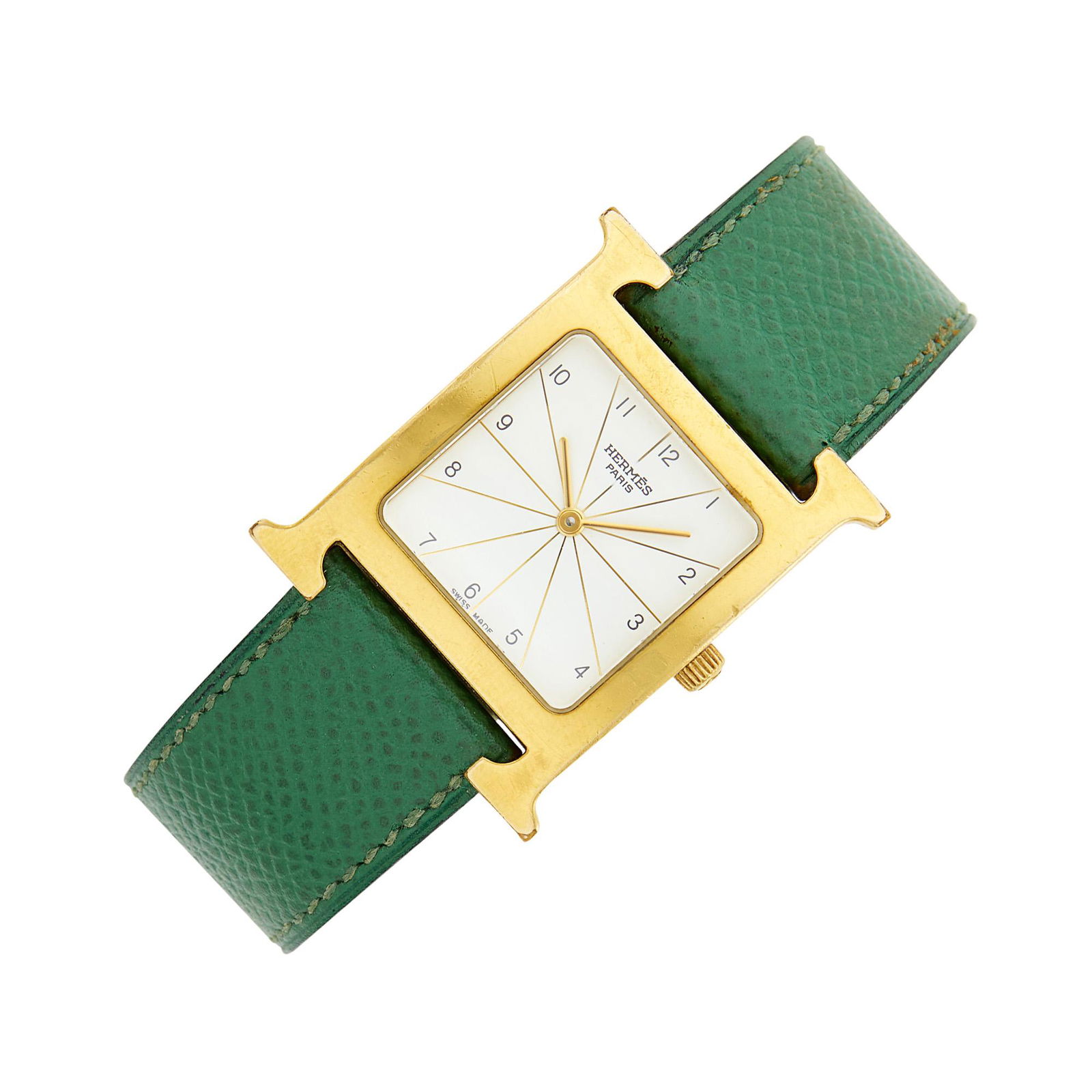 Hermès Paris Gilt-Metal 'Heure H' Wristwatch (1 of 1)