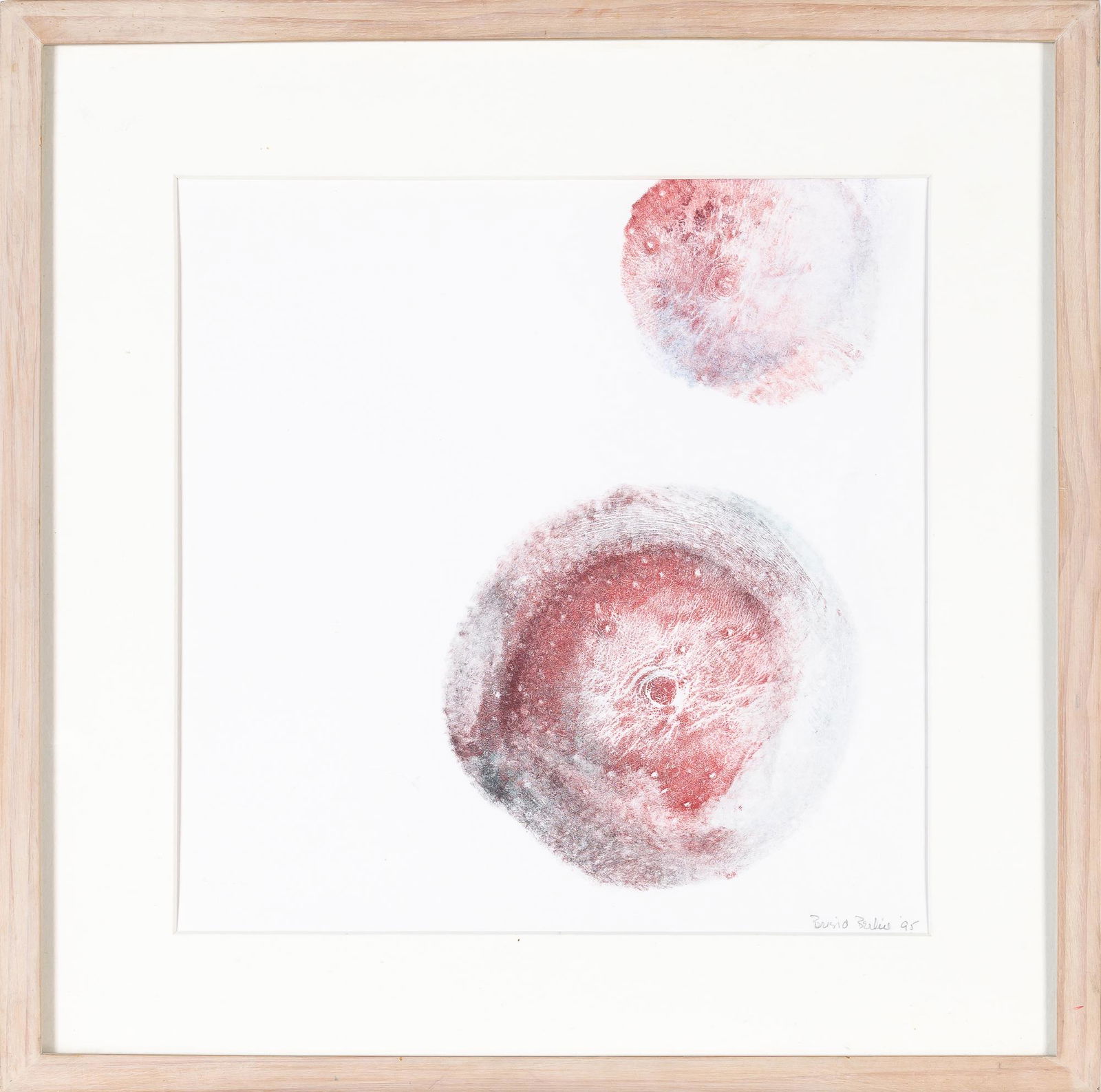 Brigid Berlin TIT PRINT Color monotype, framed: Brigid Berlin TIT PRINT. Color monotype, 1995, on wove paper, signed and dated in pencil, the full sheet, framed. Sheet 11 x 13 1/4 inches; 279 x 337 mm; Together with a vintage photograph depicting B