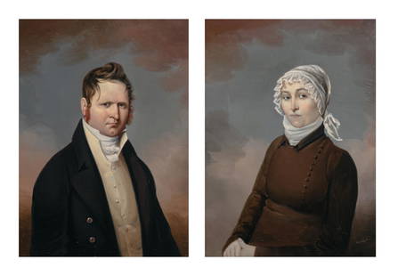 William J. Weaver: William J. Weaver Anglo/American, 1759-1817 Portrait of a Lady and Portrait of a Gentleman, circa 1810: A pair One incised Weaver and another Weaver pinxt Oil on panel Each 17 1/8 x 12 3/4 inches 