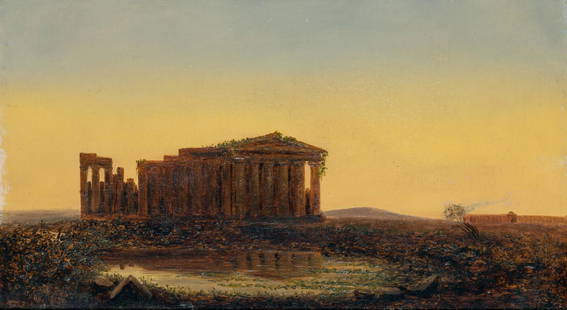 Jasper Francis Cropsey: Jasper Francis Cropsey American, 1823-1900 Ruins at Paestum, 1856 Oil on canvas 9 1/8 x 16 inches Provenance: E. L. Magoon, 1856 Spanierman Gallery, New York Exhibited: New York, National Academy