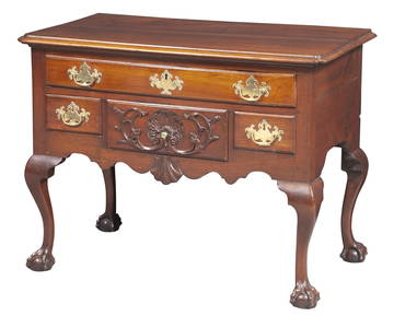 Chippendale Carved Walnut Dressing Table