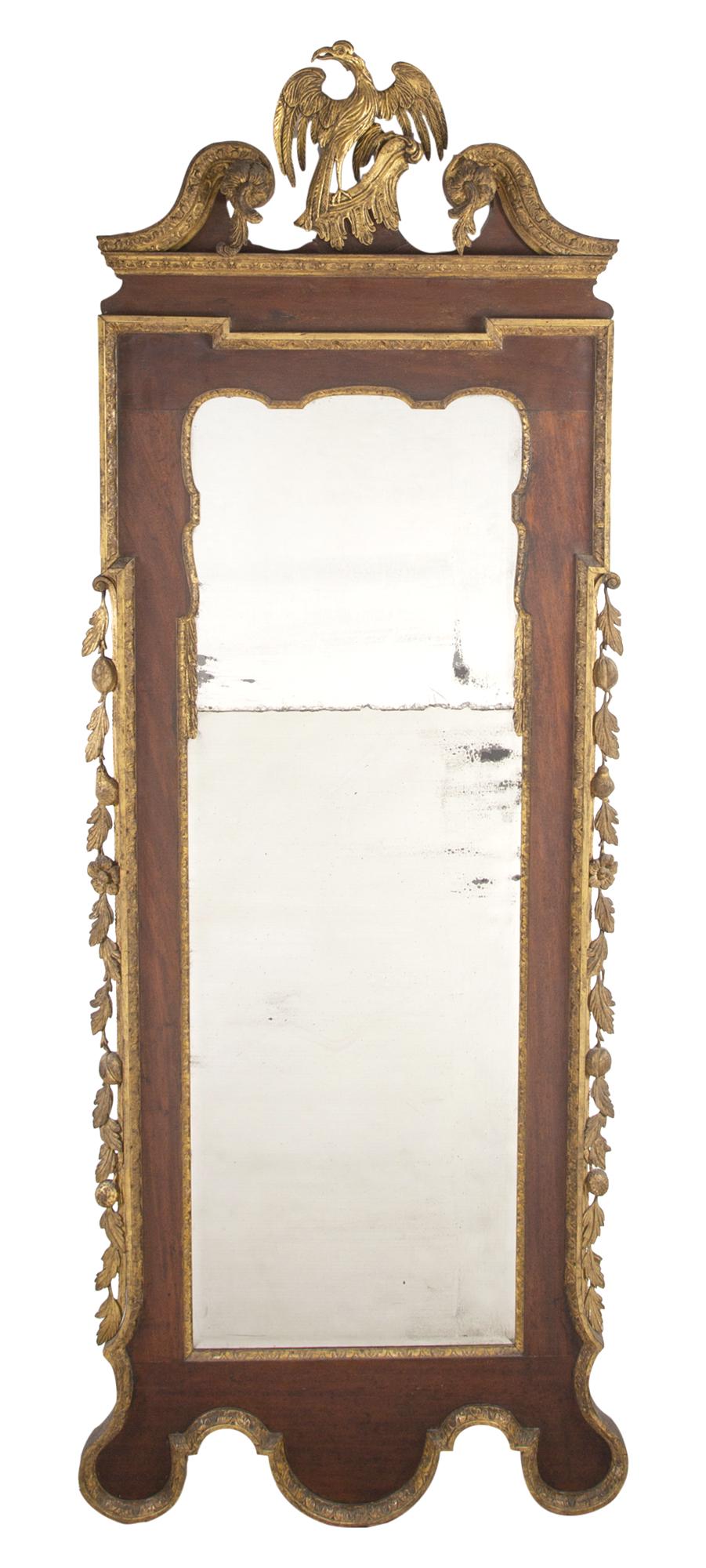 George II Style Mahogany Parcel Gilt Looking Glass (1 of 3)