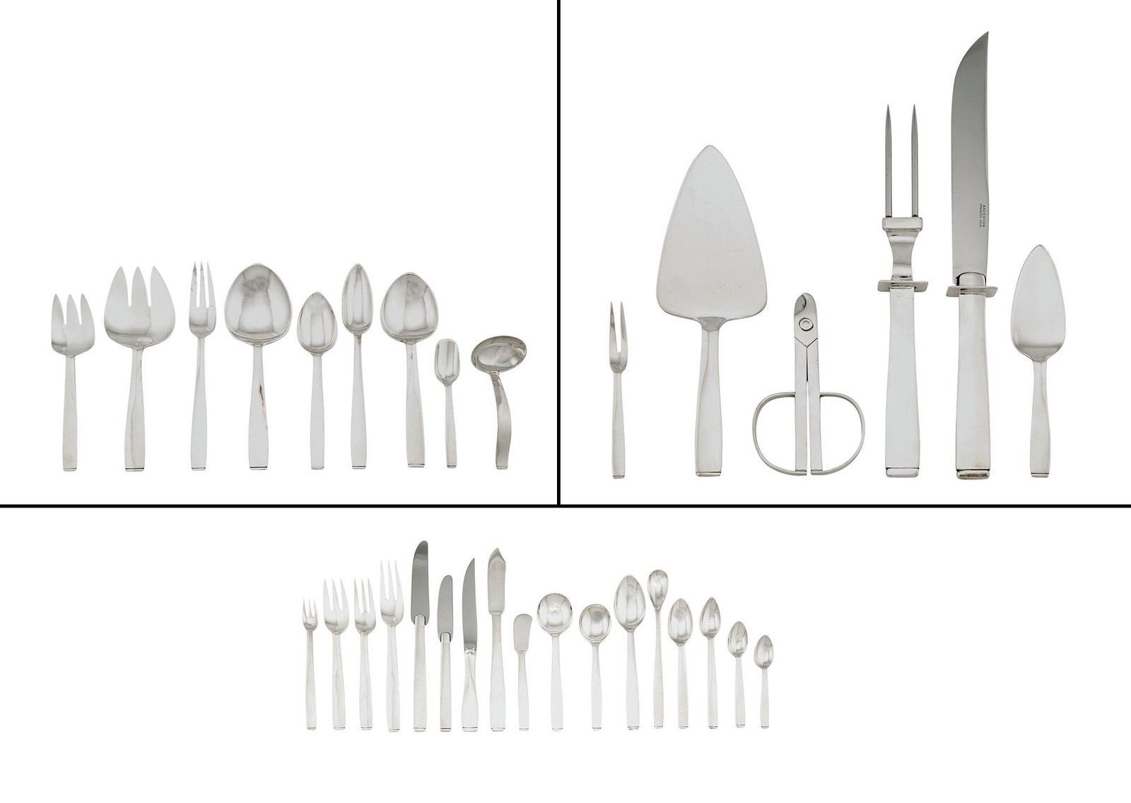Porter Blanchard Sterling Silver Oslo Pattern Flatware Service (1 of 6)