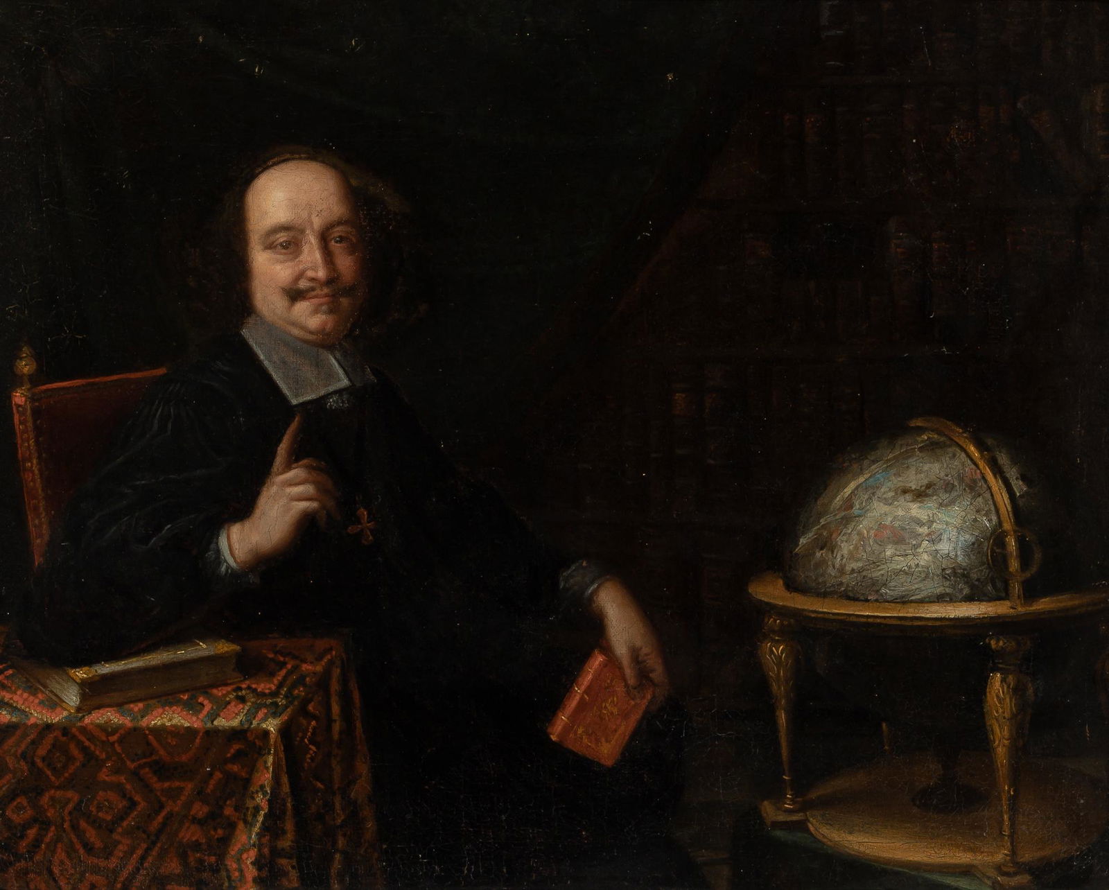 School of Jacob van Oost the Younger A Gentleman Seated in his Library (1 of 3)